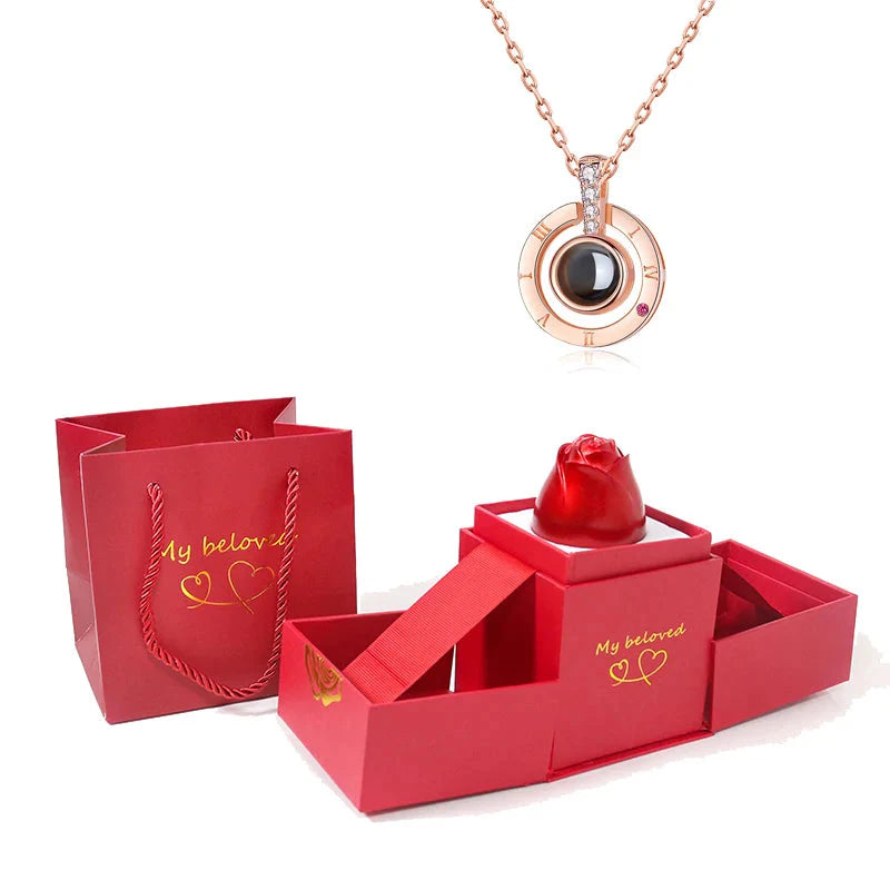 Pink Surprise Box and Its Gold Jewelry