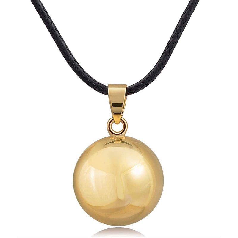 Pregnancy Bola Necklace for Pregnant Woman with Gold Pendant