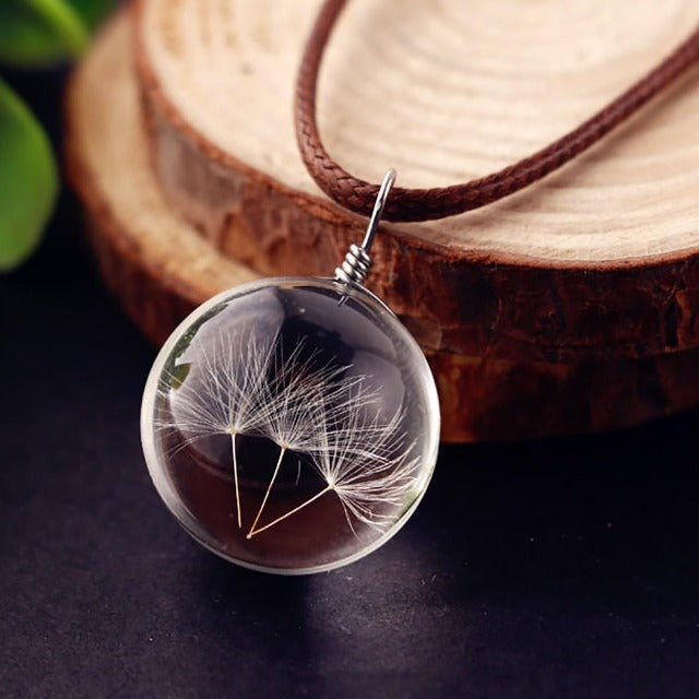 Dandelion Seed Lucky Charm Necklace