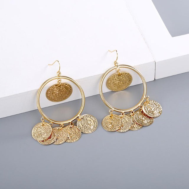 Gold Arabic Earring