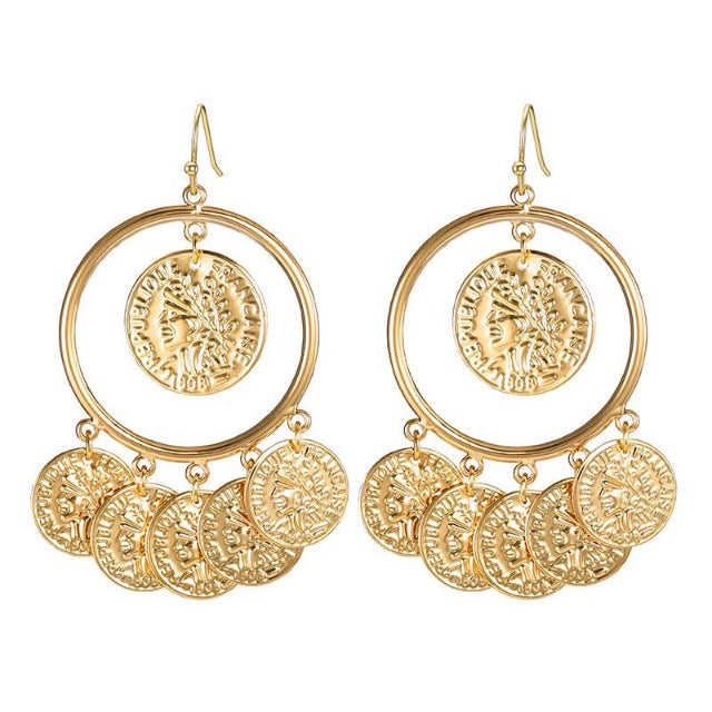Gold Arabic Earring