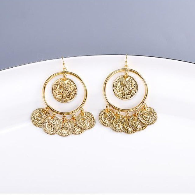 Gold Arabic Earring