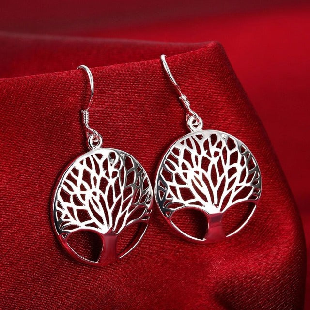 Silver Tree of Life Earring