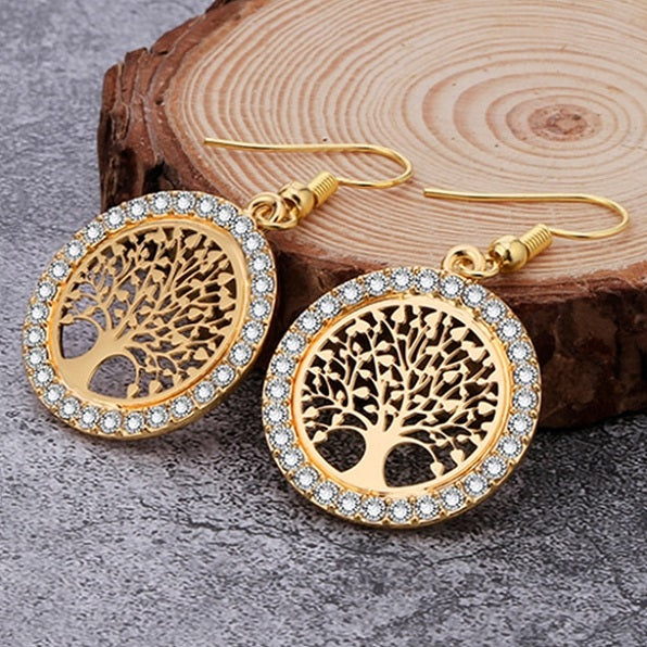 Gold Tree of Life Earring