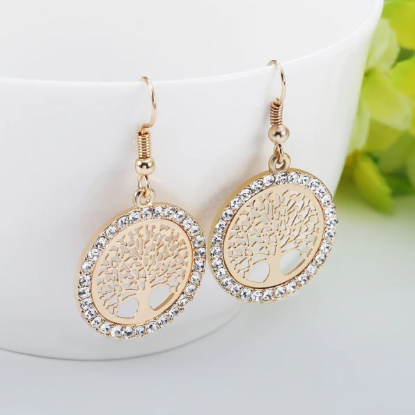 Rose Gold Tree of Life Earring