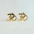 Gold Buddhist Om Earring