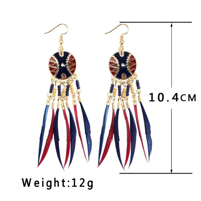African Ethnic Earring blue and red