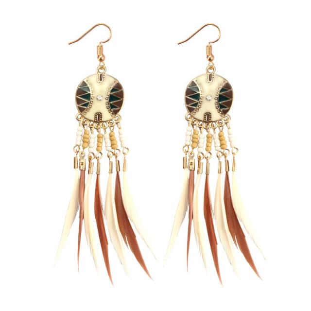 African Ethnic Earring beige