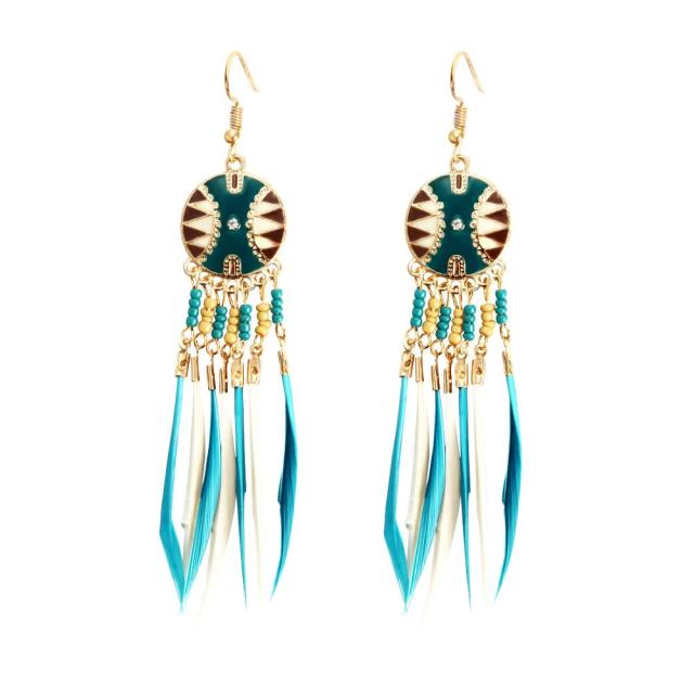 African Ethnic Earring light blue