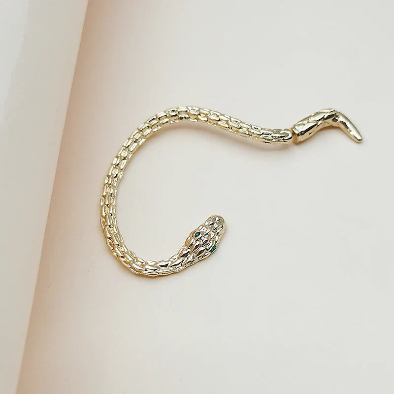 Long Gold Snake Earring