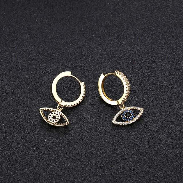 Blue Eye Gold Earring
