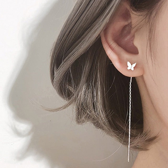 Silver Butterfly Earring