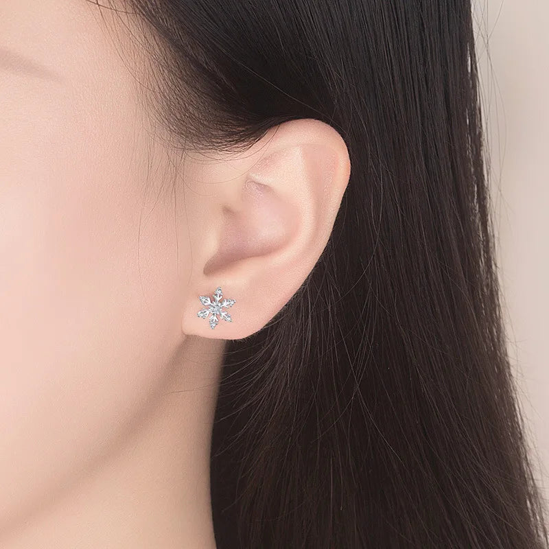 Snowflake Stud Earrings for Women