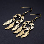 Dreamcatcher Heart Gold Earrings