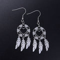 Dreamcatcher Heart Silver Earrings