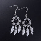 Dreamcatcher Heart Silver Earrings