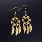 Dreamcatcher Heart Gold Earrings