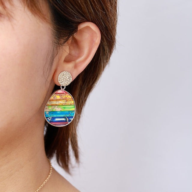 7 Chakras Dangling Earrings for Women