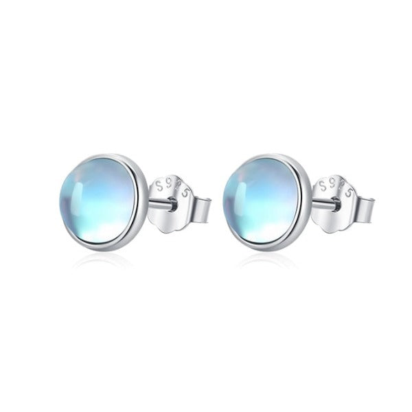 Silver Earrings for Women Moonstone Stud