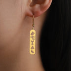 Hieroglyphs Cartridge Earrings Egypt gold style B