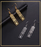Hieroglyphs Cartridge Earrings Egypt gold style A