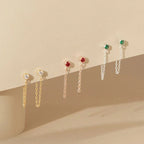 Chain Earrings with Birthstone