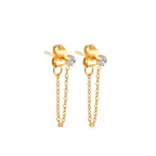 Chain Earrings with April Birthstone