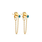 Chain Earrings with December Birthstone