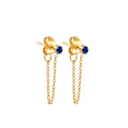 Chain Earrings with September Birthstone