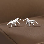 Sun Half-Circle Stud Earrings silver