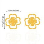 Four-Leaf Clover Leaf Stud Earrings