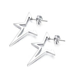 Star Stud Earrings Punk Style Silver