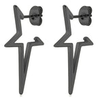 Star Stud Earrings Punk Style Black