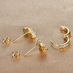 Star Stud Earrings in Zircon for Women Gold