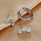 Star Stud Earrings in Zircon for Women Silver