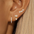 Star Stud Earrings in Zircon for Women Gold