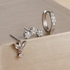 Star Stud Earrings in Zircon for Women Silver