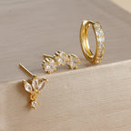 Star Stud Earrings in Zircon for Women Gold