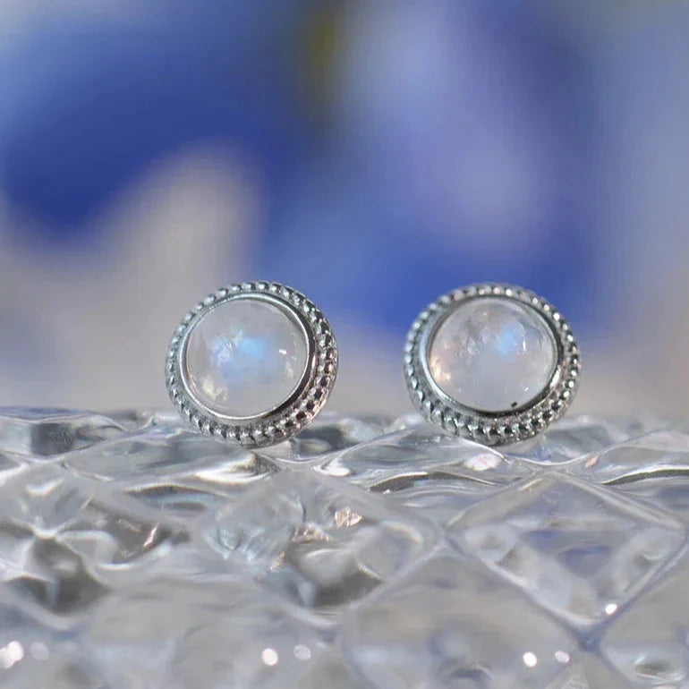 Stud Earrings for Women Moonstone