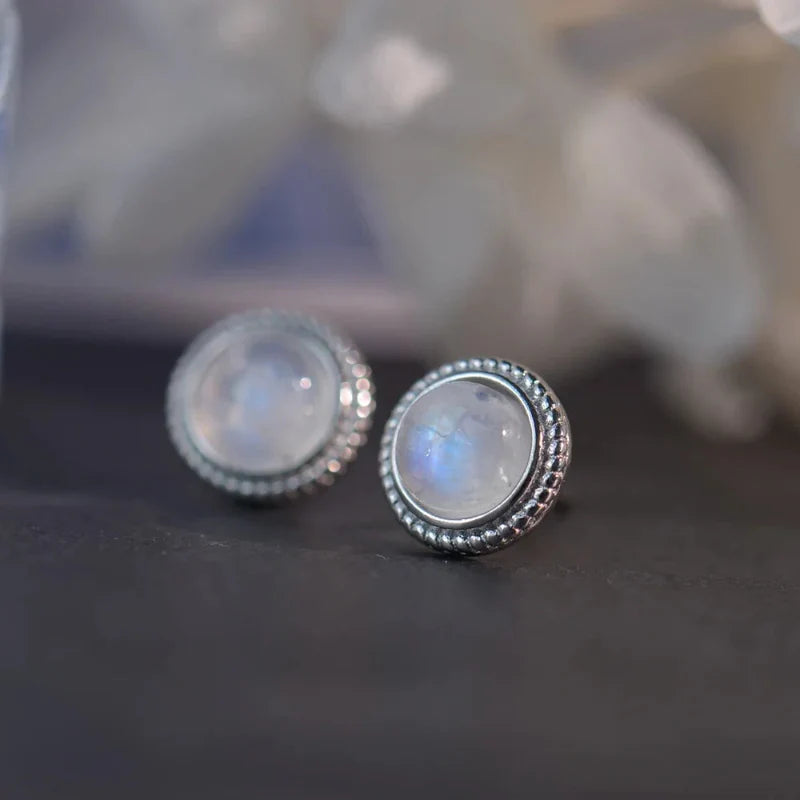 Stud Earrings for Women Moonstone