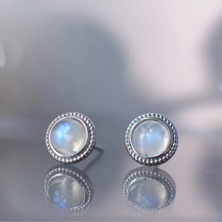 Stud Earrings for Women Moonstone