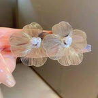 Stud Earrings Flower Wide White Petals