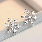 Snowflake Stud Earrings with Zircon