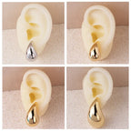 Gold Water Drop Stud Earrings