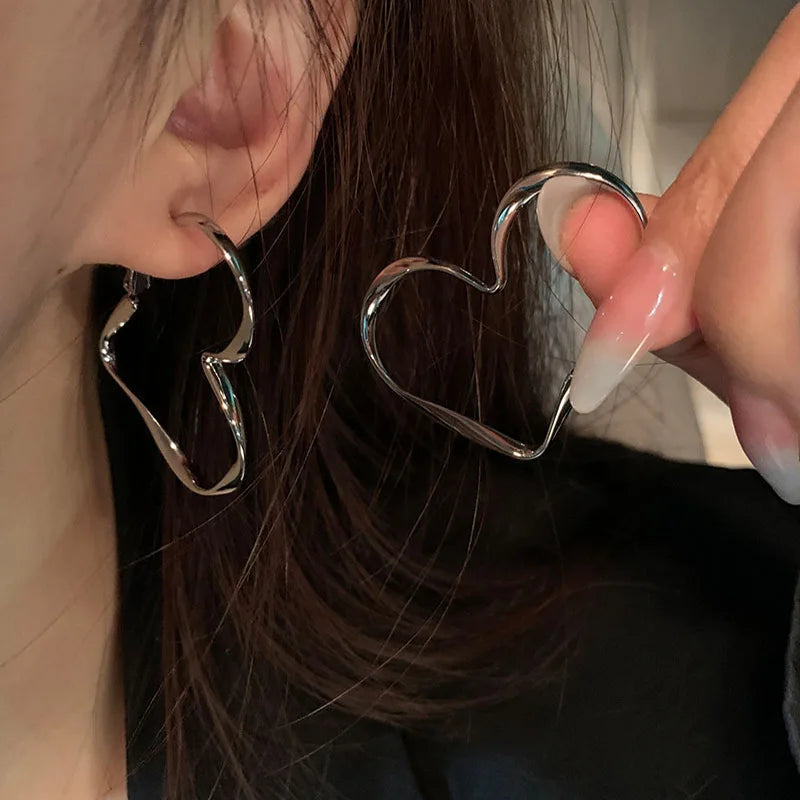 Large Heart Stud Earrings