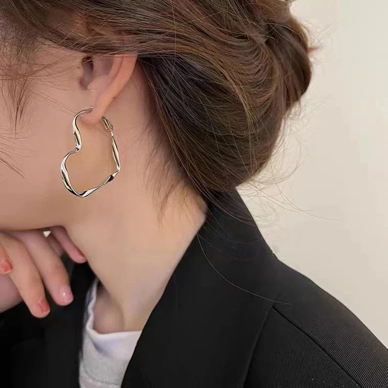 Large Heart Stud Earrings