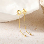 Sun Pendant Stud Earrings gold
