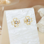 Four-Leaf Clover Stud Earrings Lucky Charm