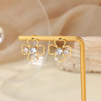 Four-Leaf Clover Stud Earrings Lucky Charm