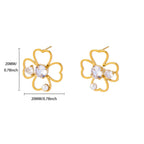 Four-Leaf Clover Stud Earrings Lucky Charm